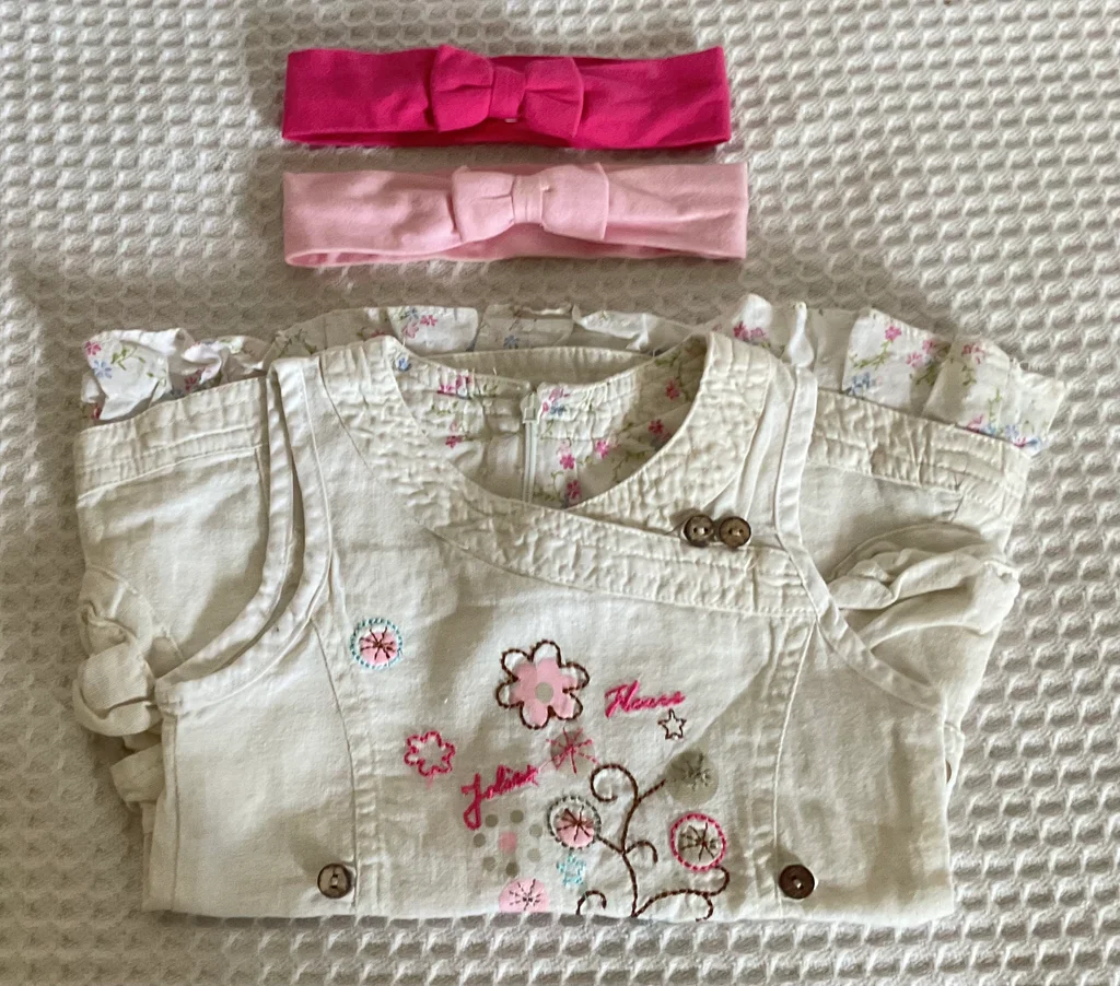 🔥-20%🔥 Sublime Robe d'été brodée et ses deux bandeaux assortis T.18 mois – photo 4